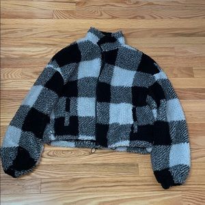 Buffalo plaid fuzzy jacket - size small